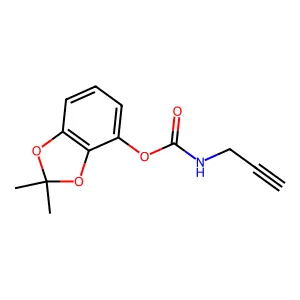 Carbamic acid, 2-propynyl-, 2,2-dimethyl-1,3-benzodioxol-4-yl ester structure