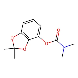 Carbamic acid, dimethyl-, 2,2-dimethyl-1,3-benzodioxol-4-yl ester structure
