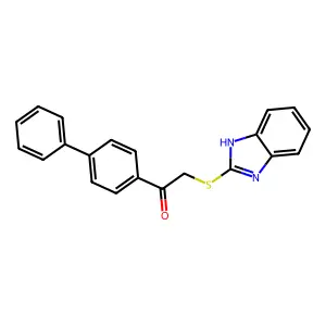 2-(1H-benzimidazol-2-ylsulfanyl)-1-(biphenyl-4-yl)ethanone structure