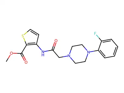 Methyl 3-({2-[4-(2-fluorophenyl)piperazino]acetyl}amino)-2-thiophenecarboxylate structure
