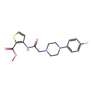 Methyl 3-({2-[4-(4-fluorophenyl)piperazino]acetyl}amino)-2-thiophenecarboxylate structure