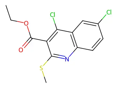 Ethyl 4,6-dichloro-2-(methylthio)quinoline-3-carboxylate structure