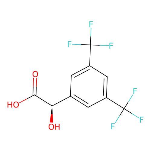 (2R)-2-[3,5-bis(trifluoromethyl)phenyl]-2-hydroxyacetic acid structure