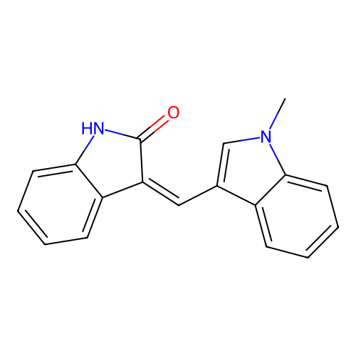 3-((1-methyl-1H-indol-3-yl)methylene)indolin-2-one structure