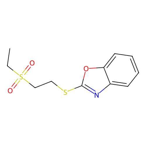 2-{[2-(Ethylsulfonyl)ethyl]thio}-1,3-benzoxazole structure