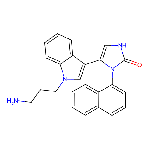5-[1-(3-Aminopropyl)-3-indolyl]-1-(1-naphthyl)-1,3-dihydroimidazol-2-one structure