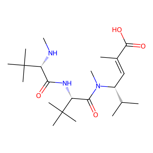 L-Valinamide, N,3-dimethyl-L-valyl-N-[(1S,2E)-3-carboxy-1-(1-methylethyl)-2-butenyl]-N,3-dimethyl- structure