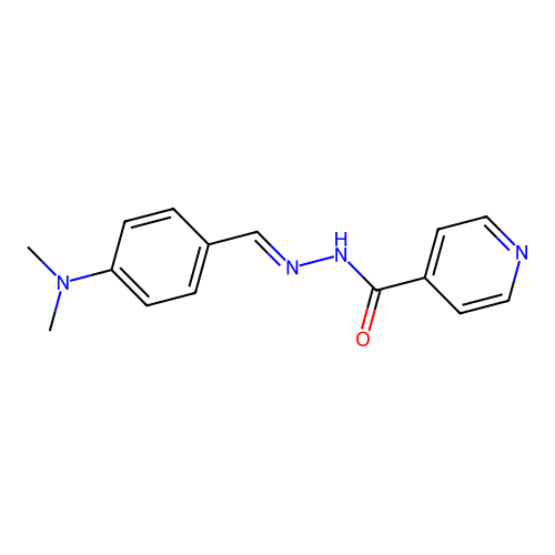 4-Dimethylaminobenzaldehyde isonicotinoyl hydrazone structure