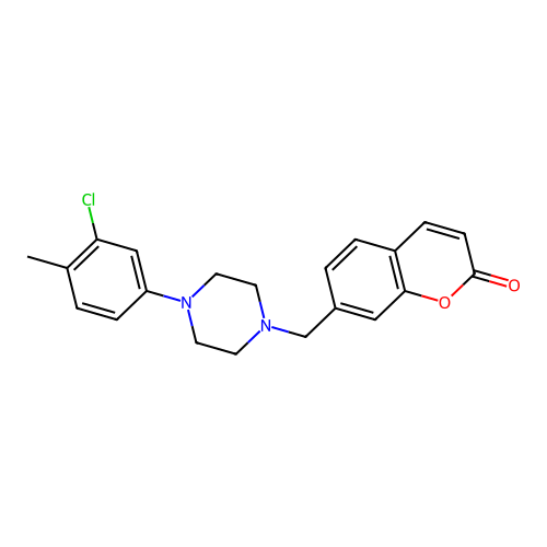 7-[4-(3-Chloro-4-methyl-phenyl)-piperazin-1-ylmethyl]-chromen-2-one structure
