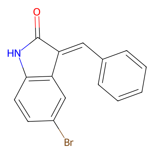 (E)-3-benzylidene-5-bromoindolin-2-one structure