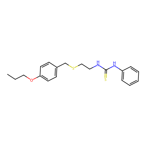 1-Phenyl-3-[2-(4-propoxy-benzylsulfanyl)-ethyl]-thiourea structure