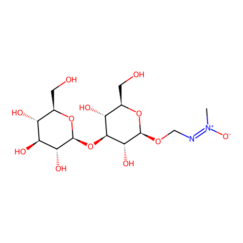 (Methyl-ONN-azoxy)methyl-3-O-beta-D-glucopyranosylbeta-D-glucopyranoside structure