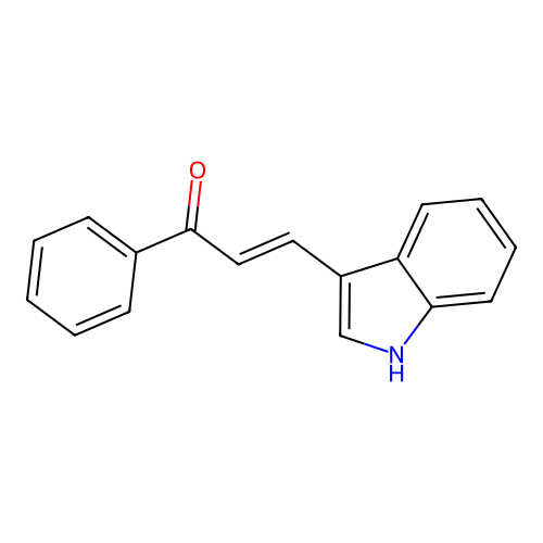 (2E)-3-(1H-indol-3-yl)-1-phenylprop-2-en-1-one structure