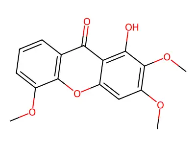 1-Hydroxy-2,3,5-trimethoxyxanthene structure