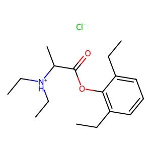 2,6-Diethylphenyl N,N-diethylalaninate--hydrogen chloride (1/1) structure