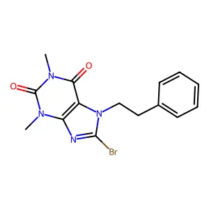 8-Bromo-1,3-dimethyl-7-(2-phenylethyl)-3,7-dihydro-1H-purine-2,6-dione structure