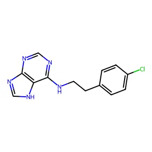 N-[2-(4-chlorophenyl)ethyl]-7H-purin-6-amine structure