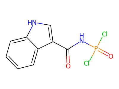 [(1H-indol-3-yl)formamido]phosphonoyl dichloride structure