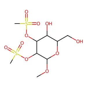 Methyl 2,3-di-O-(methanesulfonyl)hexopyranoside structure