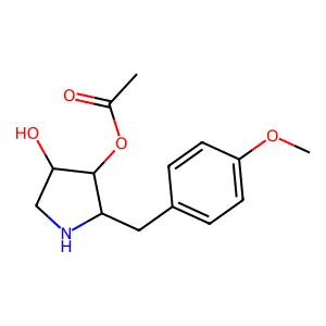 1,4,5-三脱氧-1,4-亚氨基-5-(4-甲氧基苯基)-D-木糖醇-3-乙酸酯 structure
