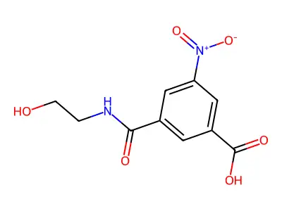 3-(((2-Hydroxyethyl)amino)carbonyl)-5-nitrobenzoic acid structure