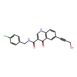 N-(4-Chlorobenzyl)-4-hydroxy-6-(3-hydroxy-1-propynyl)-3-quinolinecarboxamide structure