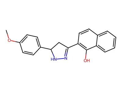 2-(5-(4-methoxyphenyl)-4,5-dihydro-1H-pyrazol-3-yl)naphthalen-1-ol structure
