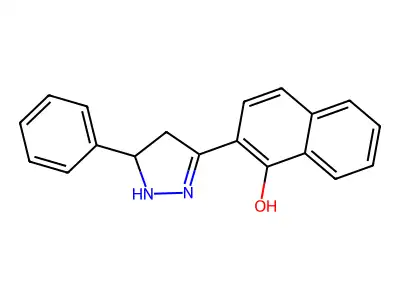 2-(5-phenyl-4,5-dihydro-1H-pyrazol-3-yl)naphthalen-1-ol structure