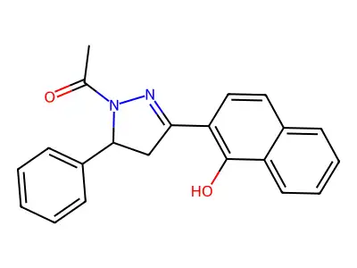 1-(3-(1-hydroxynaphthalen-2-yl)-5-phenyl-4,5-dihydro-1H-pyrazol-1-yl)ethanone structure