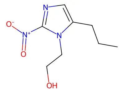 Imidazole-1-ethanol, 2-nitro-5-propyl- structure