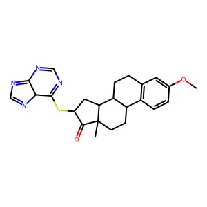 3-methoxy-13-methyl-16-(5H-purin-6-ylsulfanyl)-7,8,9,11,12,14,15,16-octahydro-6H-cyclopenta[a]phenanthren-17-one structure