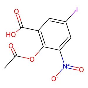2-Acetyloxy-5-iodo-3-nitrobenzoic acid structure