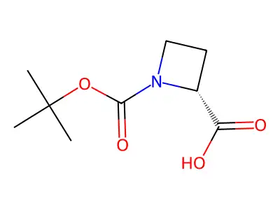(2S)-1-((tert-butoxy)carbonyl)azetidine-2-carboxylic acid structure