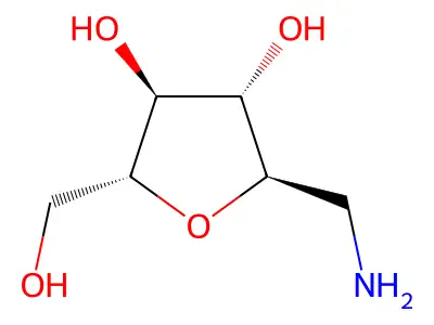 2-(Aminomethyl)-5-(hydroxymethyl)oxolane-3,4-diol structure