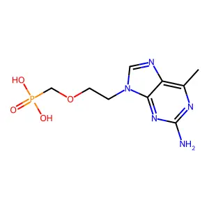 Phosphonic acid, [[2-(2-amino-6-methyl-9H-purin-9-yl)ethoxy]methyl]- structure