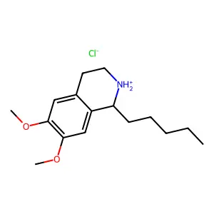 6,7-Dimethoxy-1-pentyl-1,2,3,4-tetrahydroisoquinoline--hydrogen chloride (1/1) structure