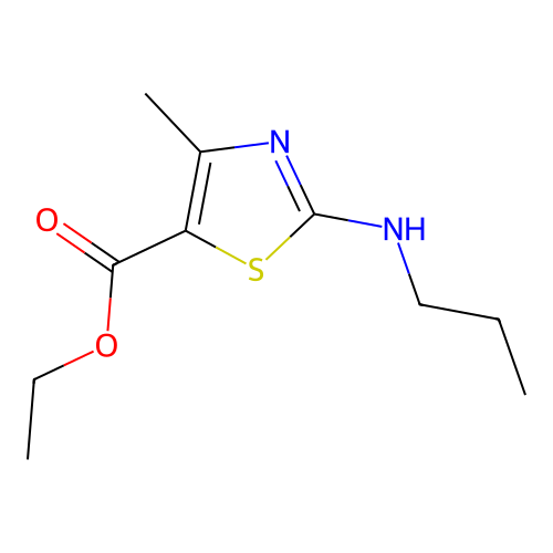 Ethyl 4-methyl-2-(propylamino)-1,3-thiazole-5-carboxylate structure