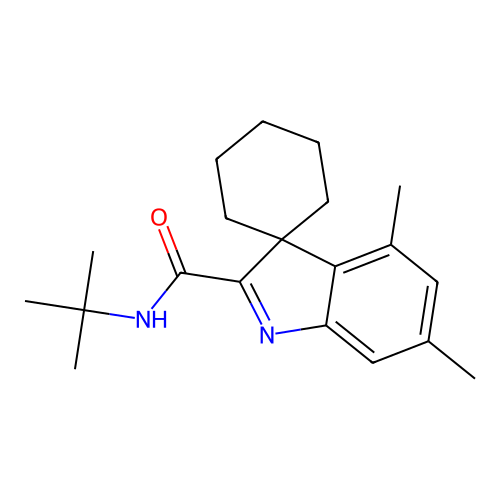 Spiro[cyclohexane-1,3'-[3H]indole]-2'-carboxamide, N-tert-butyl-4',6'-dimethyl- structure