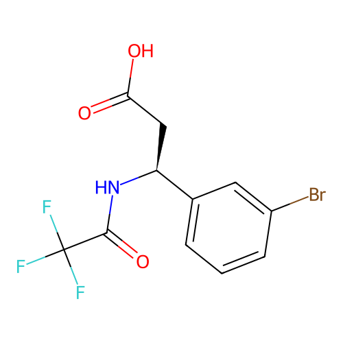 (3S)-3-(3-bromophenyl)-3-(2,2,2-trifluoroacetamido)propanoic acid structure