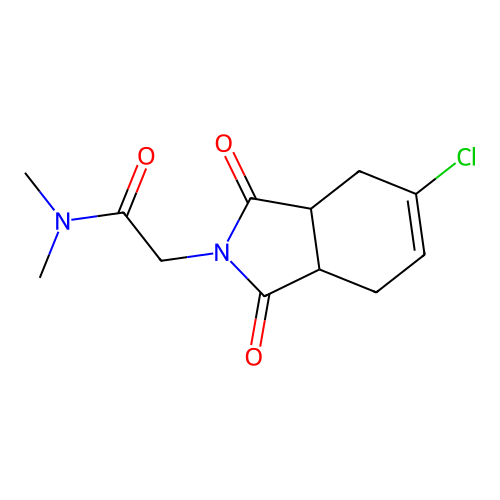 2-(5-chloro-1,3-dioxo-3a,4,7,7a-tetrahydroisoindol-2-yl)-N,N-dimethylacetamide structure