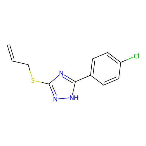 5-(4-chlorophenyl)-3-prop-2-enylsulfanyl-1H-1,2,4-triazole structure