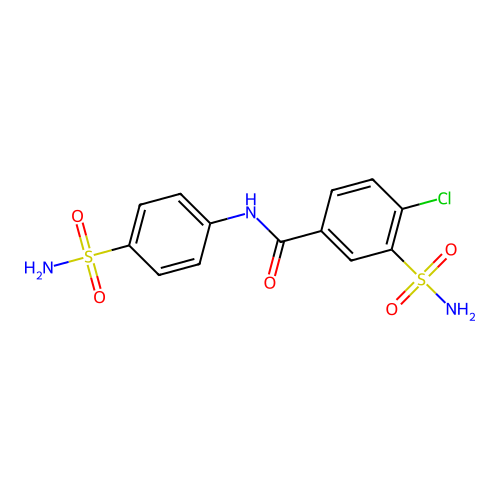 4-chloro-3-sulfamoyl-N-(4-sulfamoylphenyl)benzamide structure