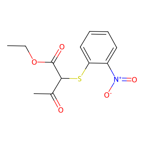 Ethyl 2-(2-nitrophenyl)sulfanyl-3-oxobutanoate structure