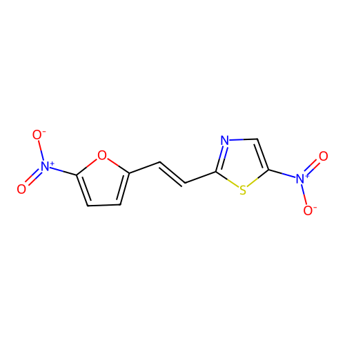 5-Nitro-2-[2-(5-nitrofuran-2-yl)ethenyl]-1,3-thiazole structure