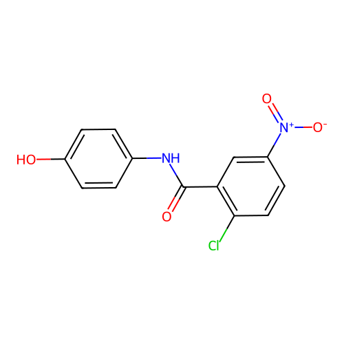 2-chloro-N-(4-hydroxyphenyl)-5-nitrobenzamide structure