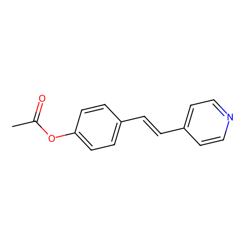 [4-[(E)-2-pyridin-4-ylethenyl]phenyl] acetate structure