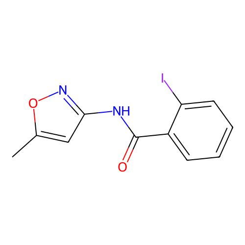 2-iodo-N-(5-methyl-1,2-oxazol-3-yl)benzamide structure
