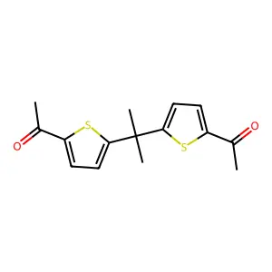 Ethanone, 1,1'-[(1-methylethylidene)di-5,2-thiophenediyl]bis- structure
