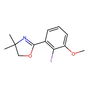 2-(2-iodo-3-methoxyphenyl)-4,4-dimethyl-5H-1,3-oxazole structure