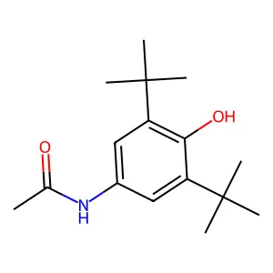 N-(3,5-di-tert-butyl-4-hydroxyphenyl)acetamide structure
